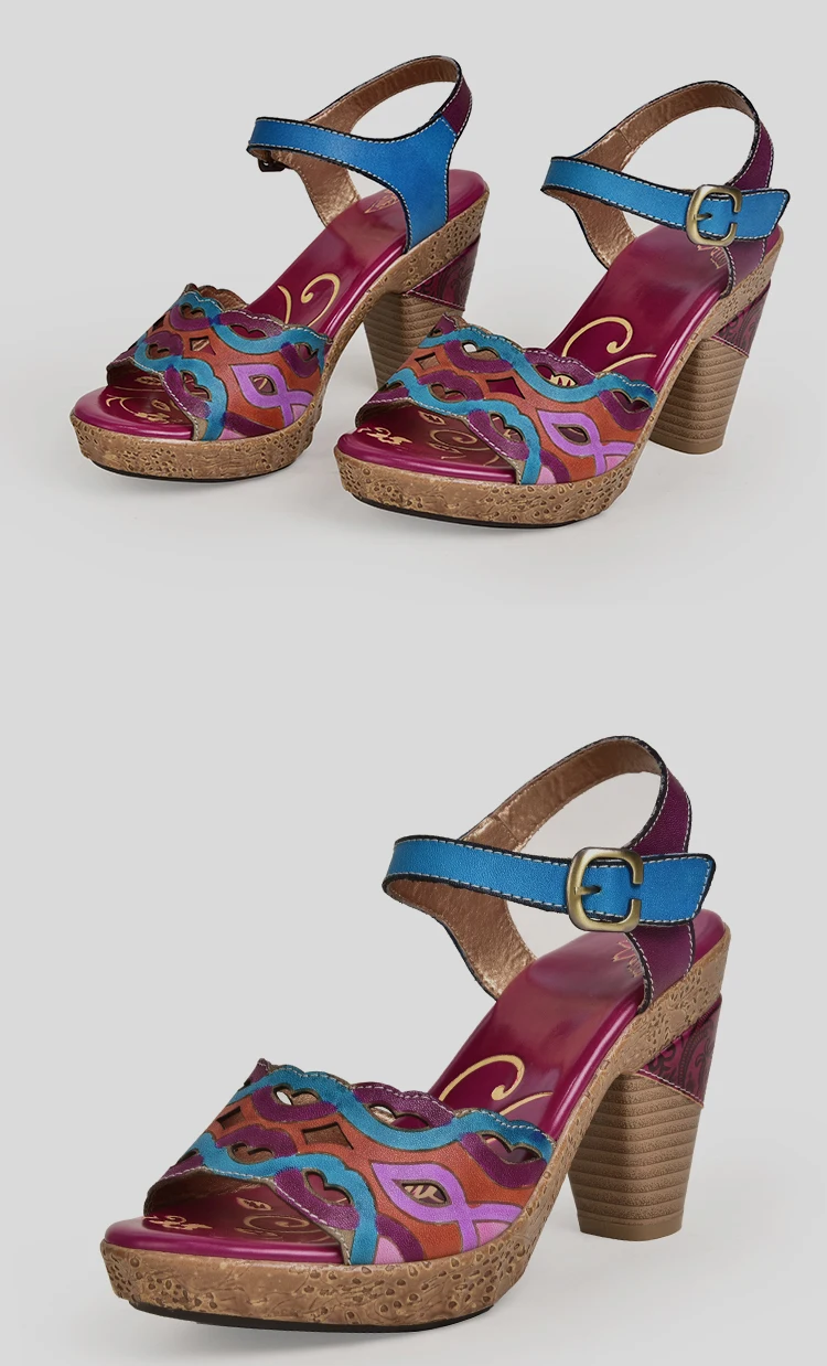 Г., Летние оригинальные туфли с открытым носком женские босоножки обувь на высоком каблуке из натуральной кожи с ремешком на щиколотке и пряжкой женские босоножки на платформе