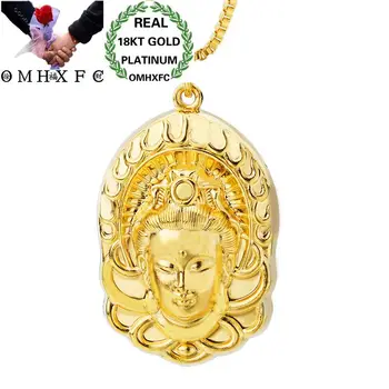 

OMHXFC Wholesale European Fashion Woman Man Unisex Party Birthday Wedding Gift Bodhisattva 18KT Real Gold Charm Pendant PN01