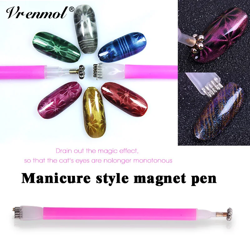 Vrenmol Nail Art Stick Cat Eyes Double Headed for Nail