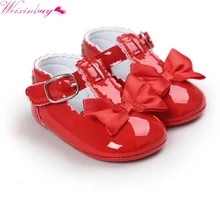 Модная детская обувь для новорожденных девочек из искусственной кожи первая обувь для ходьбы, ботинки милая нескользящая обувь