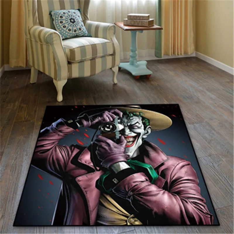 

Arkham Asylum The Joker Harley Quinn Ultra Short Plush Carpet Creative Hanging Chair Cushion Home Decoration Accessories X797