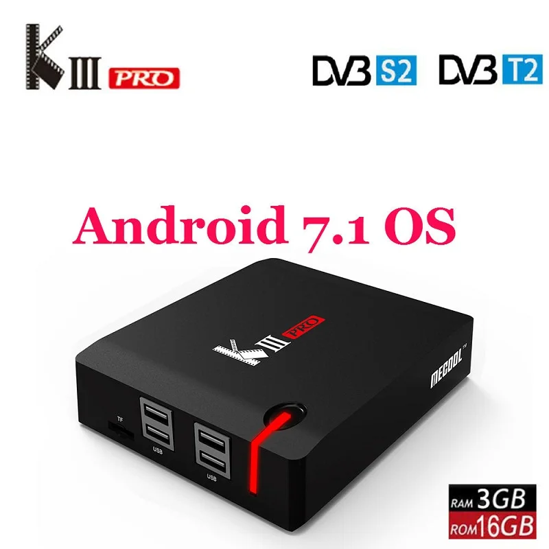 MECOOL KIII PRO 50 шт./лот Smart Android tv Box DVB T2 S2 3g 16G Amlogic S912 Восьмиядерный 4K