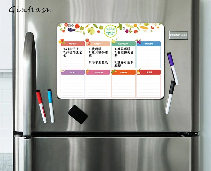 

21*28cm Soft Fridge Flexible pet light Whiteboard Message Board Magnetic Notes Refrigerator waterproof 1marker&2button