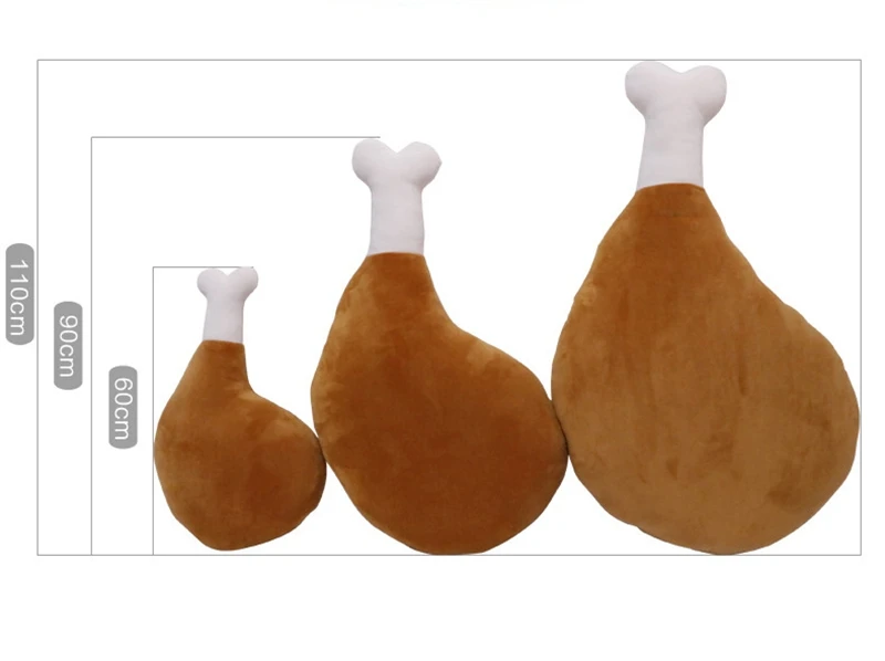 Dorimytrader Kawaii Chicken thighs Simulation Pillow  Large Soft Chicken Legs Toy Nap Cushion Creative  Pillow Gift 90cm 110cm DY50254  (7)