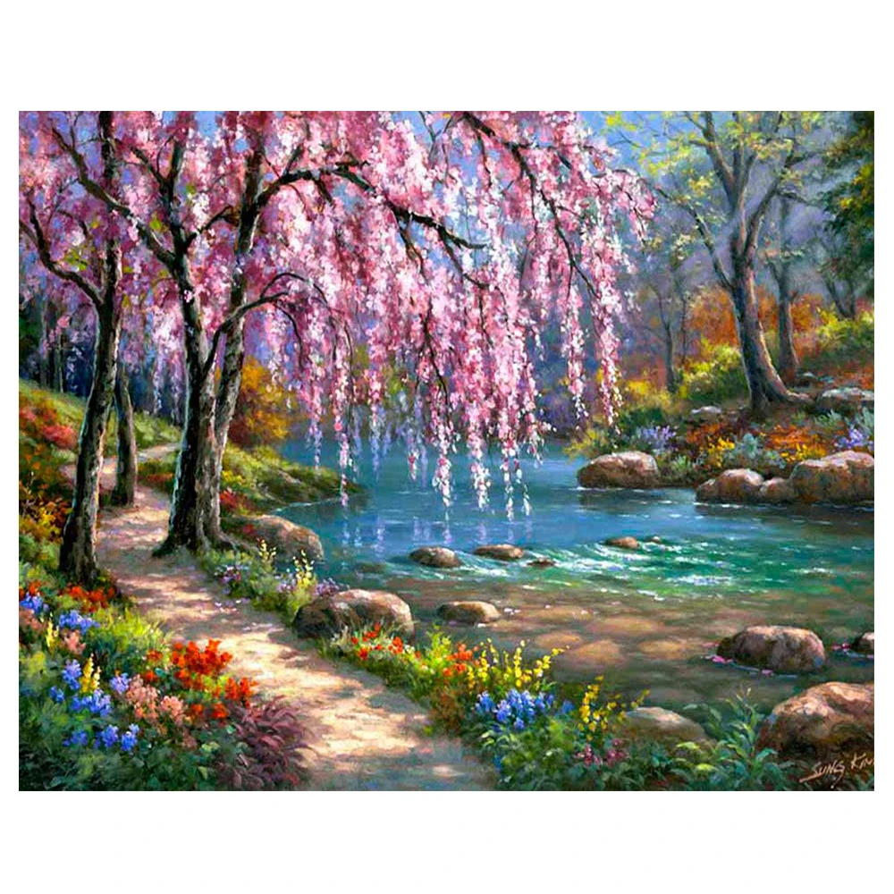 

5D DIY Diamond Embroidery tree scenery Natural Diamond Painting Cross Stitch wedding decoration Rhinestone decor gift