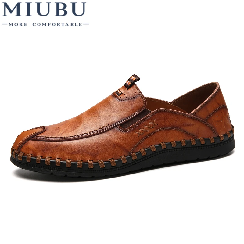

MIUBU Brand Luxury Designer Sneakers Men Genuine Leather Shoes Loafers Flats Moccasins Men Casual Oxford Shoes Male Footwear