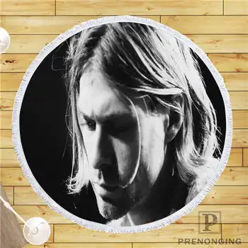 

Custom DIY Customized Microfiber Fabric Kurt Cobain (1)@1 Round Beach Blanket Towel Printed on Demand 150cm #19-01-28-3-87
