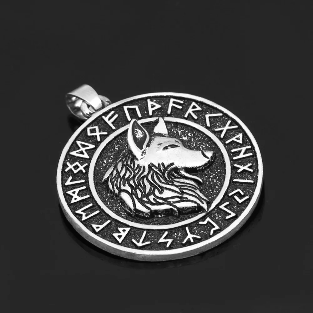 Скандинавский Викинг odin wolf Geri и Freki rune ожерелье с подвеской в форме руны Norse