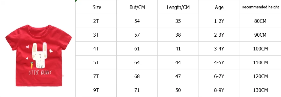 Одежда для маленьких мальчиков детские футболки топы с принтом кролика для девочек, футболка с Короткими Рукавами Летняя футболка От 2 до 9 лет, одежда