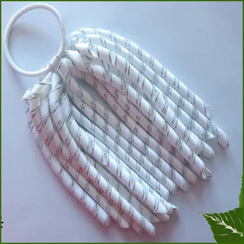 

30 pcs Hand Customize make siliver edge ribbon corker pony free shipping curel with elastics verity of colorful sparkle