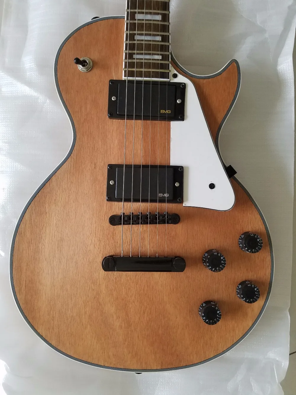 LP custom guitar mahogany wood body one piece neck matt finished Free