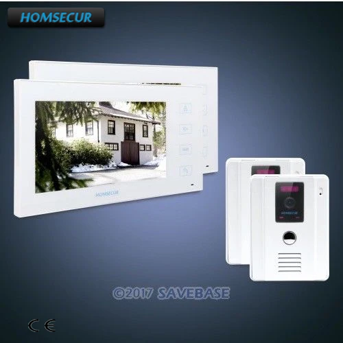 

HOMSECUR 7" Wired Video Door Entry Security Intercom with White Monitor and Camera 2C2M