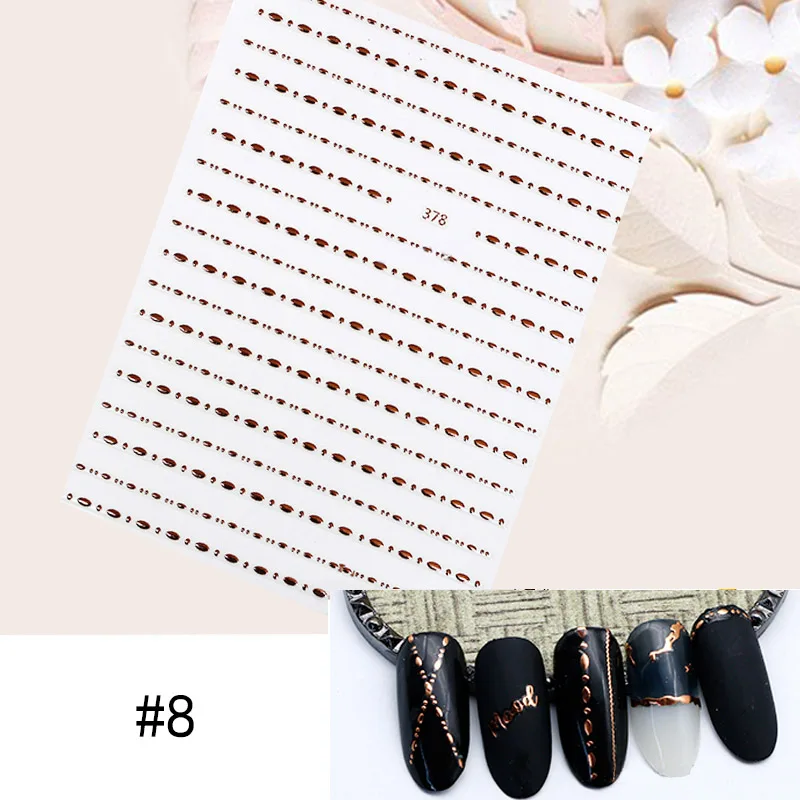 1 лист звезда Алфавит Геометрическая наклейка для ногтей розовое золото перо водная наклейка украшение для маникюра «сделай сам» переводная наклейка для ногтей