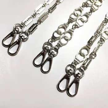 

60CM Blade Handcuffs Metal Wallet Chain Silver Keychain Rock Punk Portachiavi Hook Biker Trousers Pant Waist Link Belt Key Chain