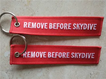

Remove Before Skydive Fabric Embroidered Keychains Straps