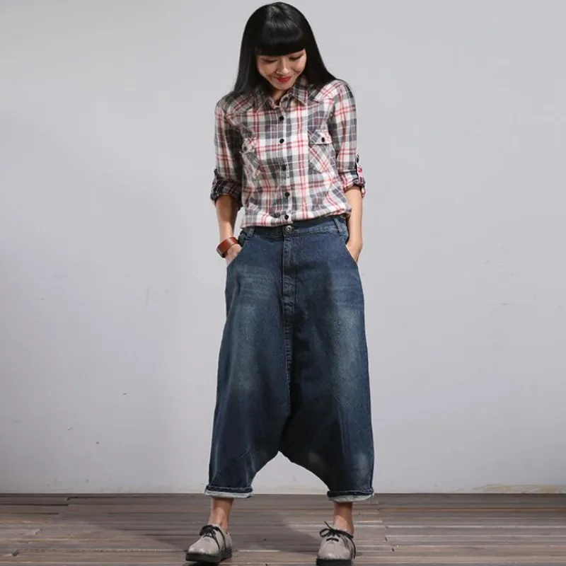 Женские мешковатые джинсы капри в стиле Палаццо|jeans pants for women|jeans pantsvaqueros mujer |