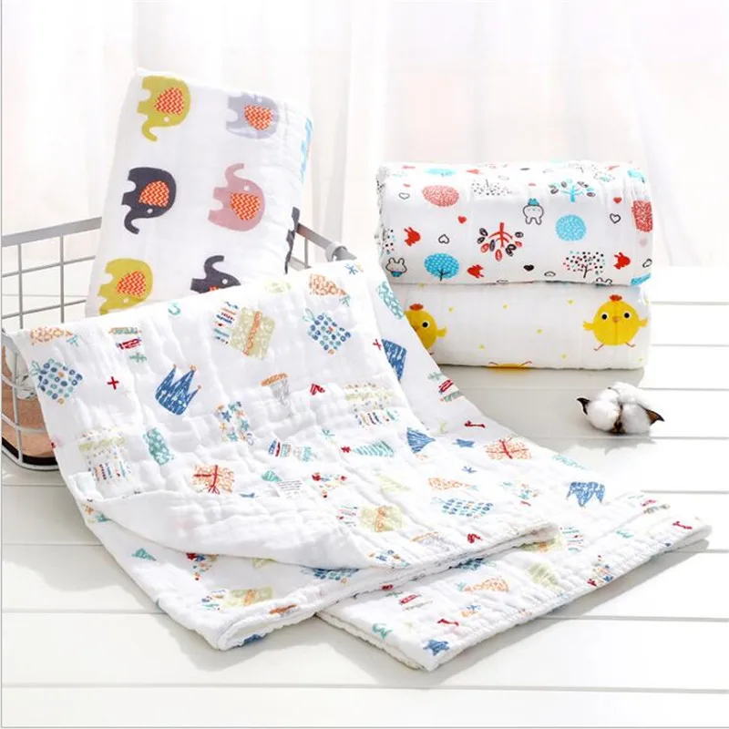 6 Layers Grey Arrow Muslin Cotton Multi-usage Swaddle Baby Receiving Blanket Bath Towel Newborn Swaddle Quilt 2