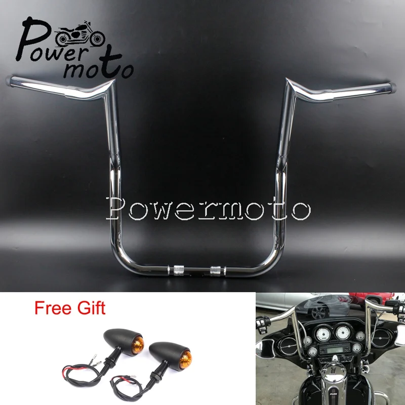 16 &quotRise Chrome Ape вешалка летучая мышь обтекатель 1 1/4&quot руль для 192 up Harley Touring Dressers Baggers