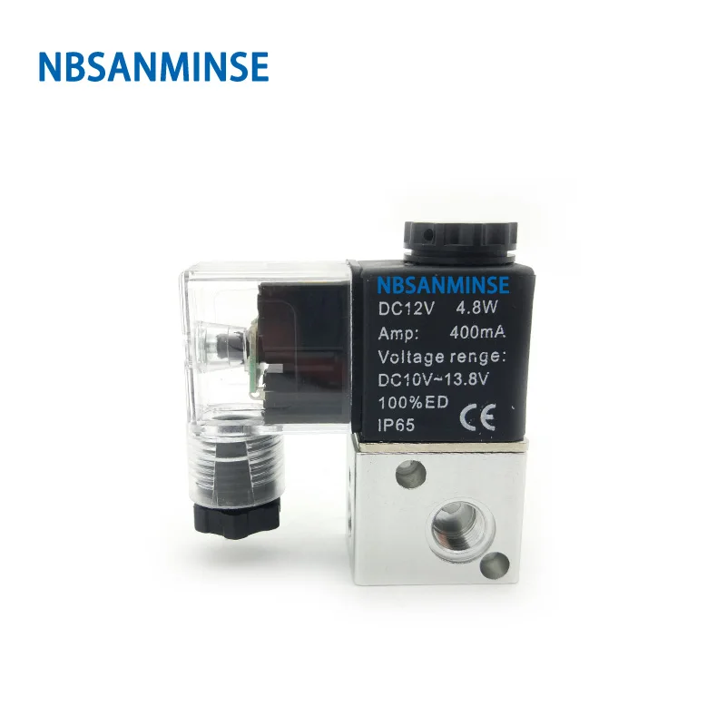 Воздушный 3-ходовой 2 Позиции M5 G 1/8 AirTAC Тип Соленоидный клапан 3V 1-M5/06 нормально закрытый Пневматический регулирующий клапан Sanmin