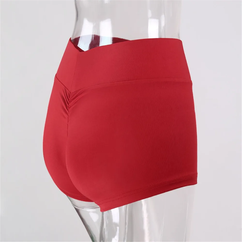 Женские шорты с эффектом пуш-ап для фитнеса, Короткие штаны с высокой талией, женские эластичные шорты для тренировок, поглощающие пот