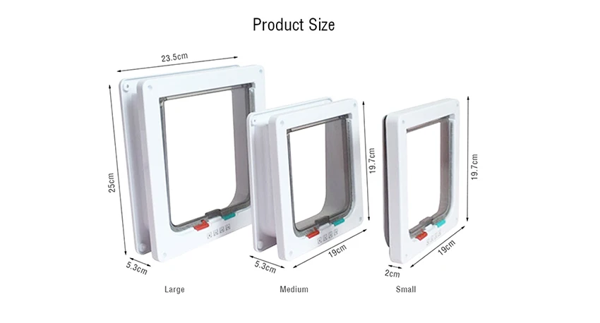 Дверь для кошки, 4 способа запирания, дверь для питомца, безопасность, заслонка, дверь, АБС пластик, S/M/L, животное, маленькое животное, кошка, собака, ворота, двери, товары для домашних животных