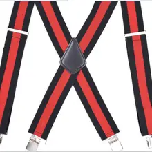 Взрослые мужские 4 зажима черные красные полосатые подтяжки 5 см эластичные зажимы для ремня