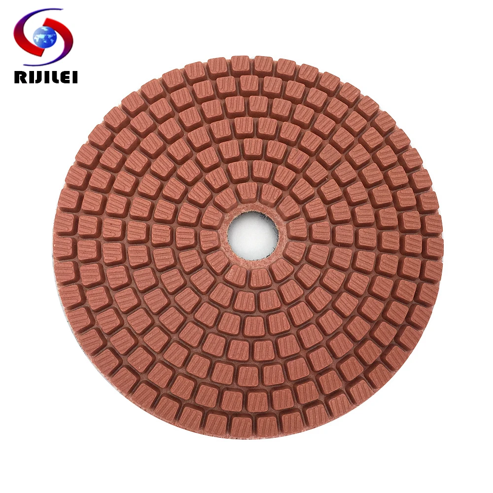 RIJILEI 7 PCS/Set 4Inch Diamond Polishing Pad 100mm Wet Polishing Pads for Stone Granite Marble Diamond Abrasive Tools HC11 rijilei 7pcs set 3 4 flexible diamond polishing pad 80 100mm polishing pad granite wet polishing pad hc05