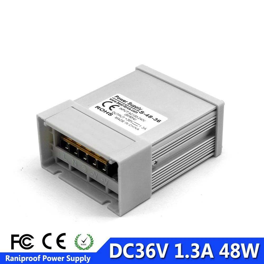 

Single Output Power Supply DC 36V 48W Outdoor Led Driver Transformer 220v 110v ac-dc 48v 24v 12v smps For led Strip Light Print