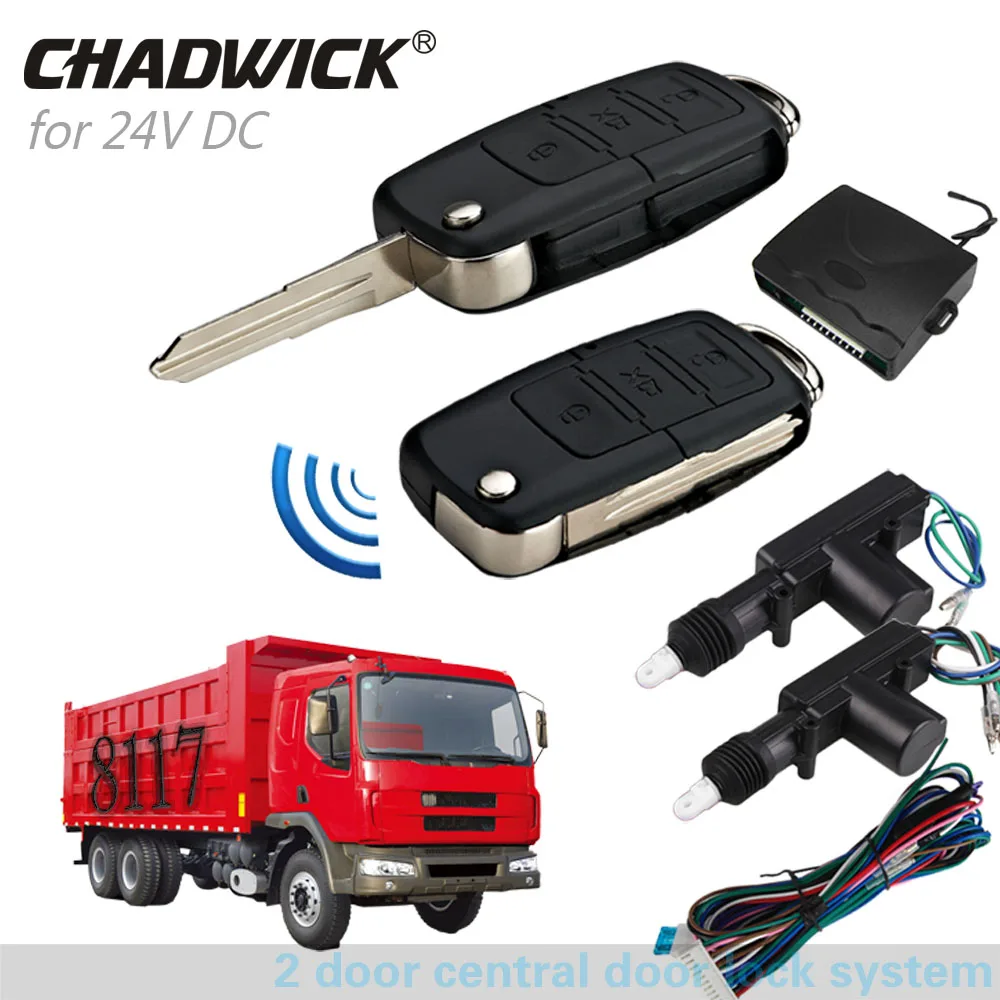

Vehicle Keyless Entry System Flip key 24V volt for truck 15# right 2 door Central Door Lock qualiy Remote control CHADWICK 8117