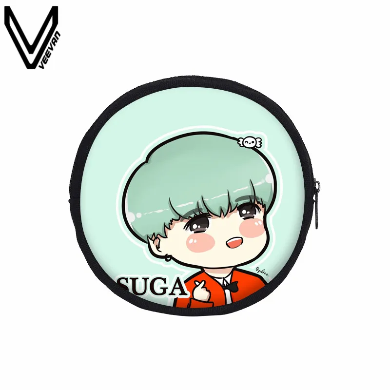 veevanv women fashion cute bts cartoon printing coin purses round veevanv women fashion cute bts cartoon printing coin purses round canvas wallet for women portable coin bags bts suga jimin rap in coin purses from luggage