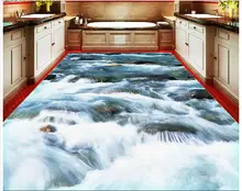 

3 d pvc flooring custom photo Self-adhesive material wall sticker 3 d River pebbles painting room wallpaper for walls 3d