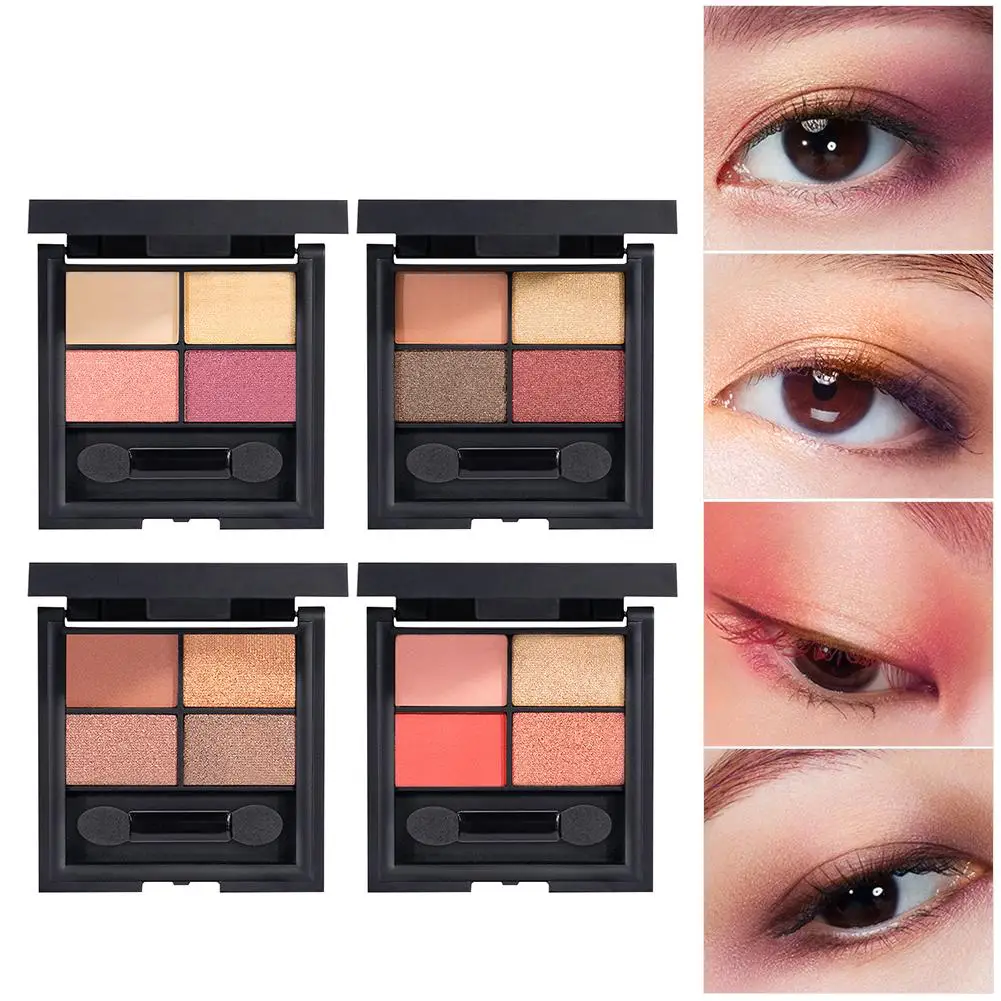 

4 Colors Earth color Eye shadow Pallete Makeup Brushes Make Up Palette Pigmented Matte Eye Shadow Palette Maquillage Pink