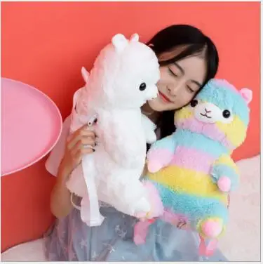 

WYZHY God beast alpaca bag plush toy white send friend children backpack 40cm
