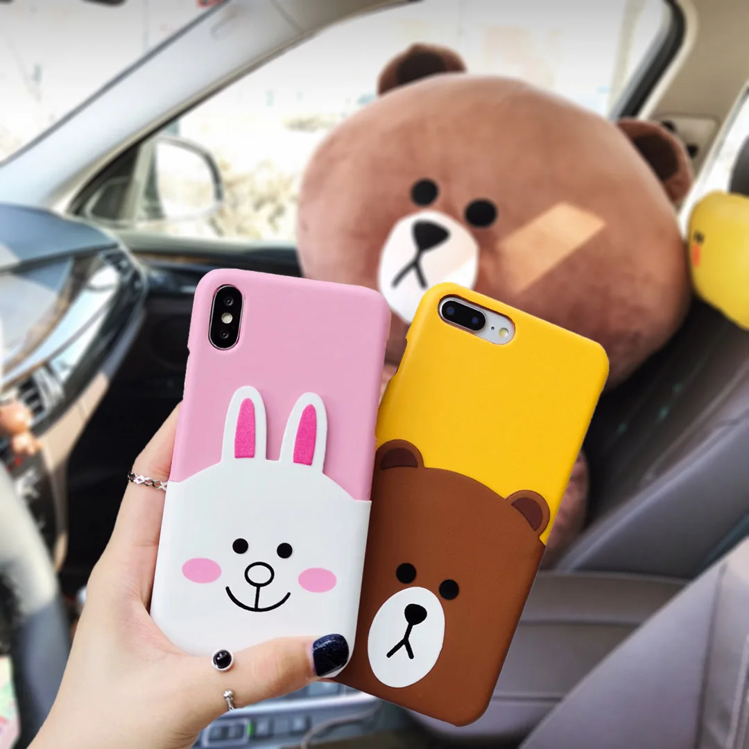 Мультяшный медведь коричневый Чехол для iPhone 10 X XS MAX XR Банни Кони задняя чехол 7 8 6 6s