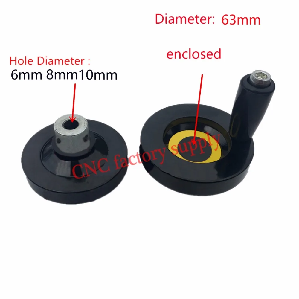 5pcs/lot CNC 3D Printer T8 lead screw T6 T8 T10 Trapezoidal Lead Screw hole diameter 8mm 6mm 10mm hand wheel Diameter 63mm