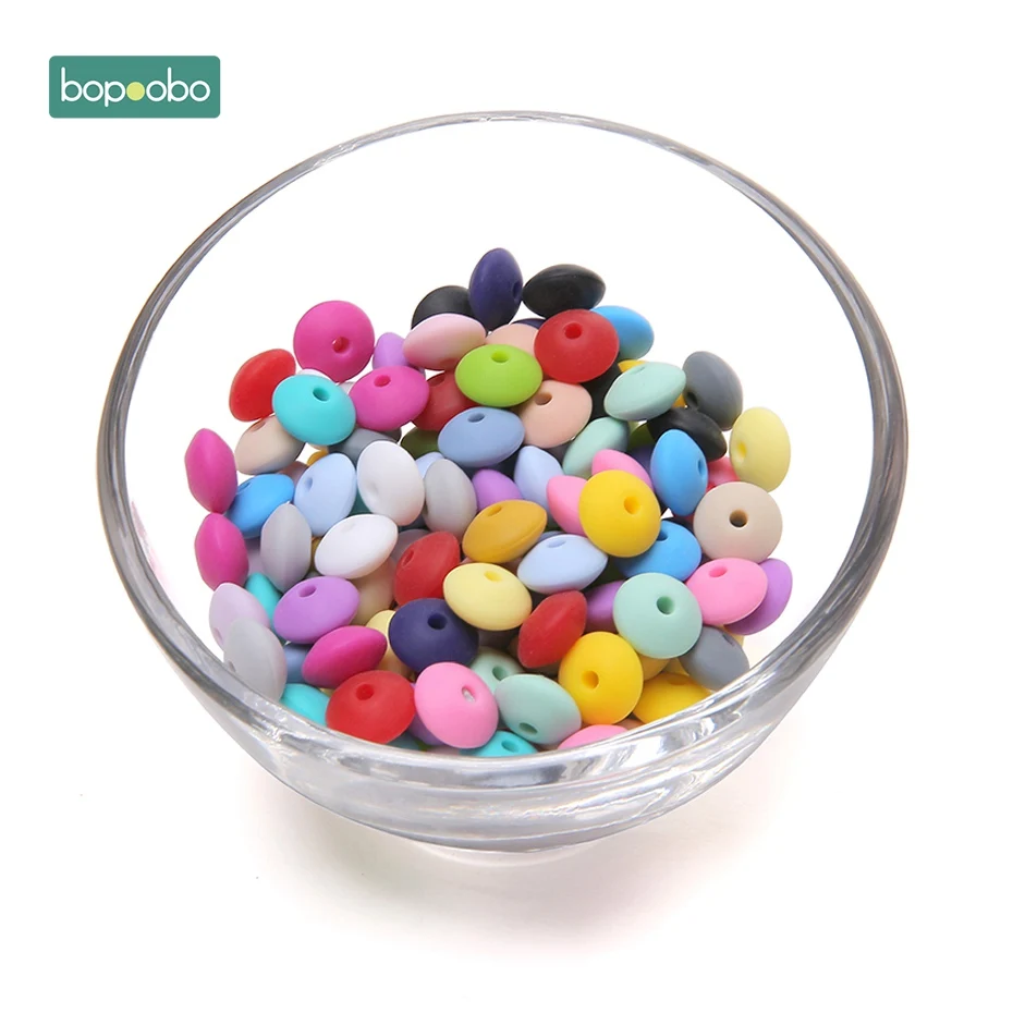 Bopobo 200 шт./лот чечевица Abacus круглые силиконовые бусы для прорезывания зубов детский Прорезыватель Сделай Сам соска цепь пищевой силикон BPA бесплатно - Цвет: Random