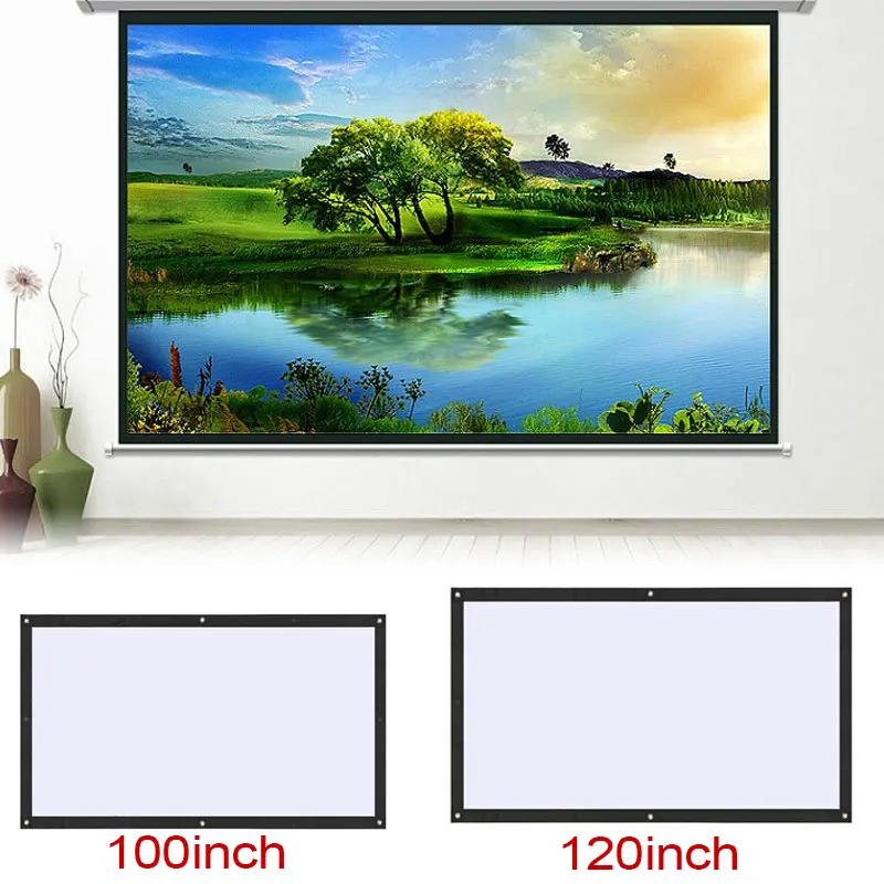 

Projection Screen Movie 100/120 Inch 16:9 Portable Foldable Projection Curtain Video Projection Projector Accessories Home