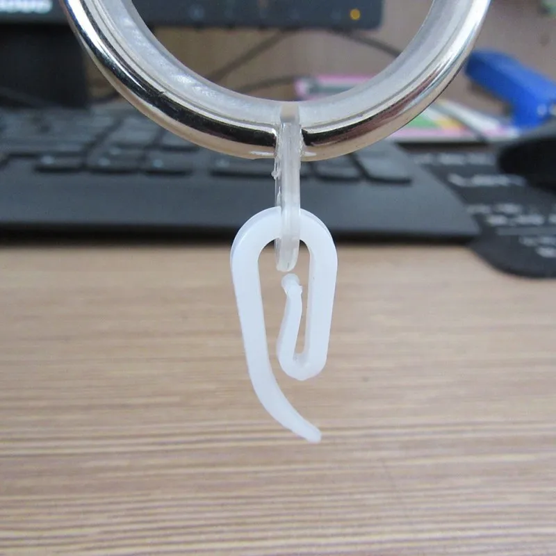 100PCS Curtain Pleat Hooks for Curtains Hooks White Plastic shape Window Curtain Hanging Accessories