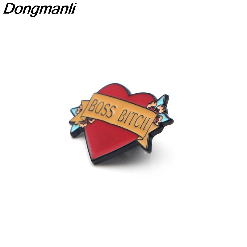 P2993 Dongmanli Boss сука металлические забавные эмалевые булавки и броши для женщин