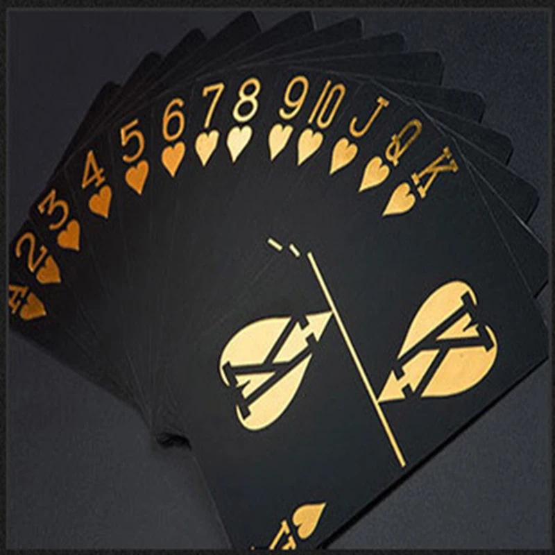 Black GOLD STAMPING SILVER PVC Playing Cards Noble and Elegant MAGIC POKER Three Color GOLD SILVER RED For Choice A Replacement Black GOLD STAMPING SILVER PVC Playing Cards Noble and Elegant MAGIC POKER Three Color GOLD SILVER RED For Choice A Replacement