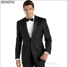 Деловые костюмы мужские Нарядные Костюмы для свадьбы смокинг черная одежда жениха