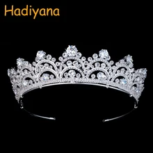 Hadiyana Новое поступление Сверкающее циркониевое Couronne De Mariage модные хрустальные свадебные аксессуары для волос, корона для женщин BC3435