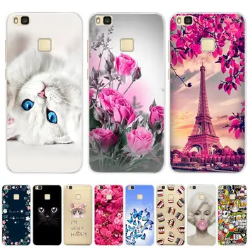 

For Cover Huawei P9 Lite Case Cute Animal Black Silicon Soft TPU for Funda Huawei P9 Lite Case 2016 P 9 P9Lite Phone Back Cases