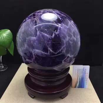 

194mm Big!!!!!! NATURAL AMETHYST QUARTZ CRYSTAL SPHERE BALL HEALING+STAND