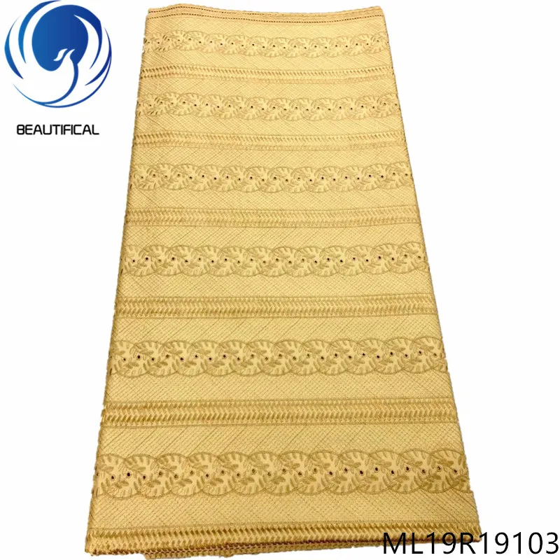 

BEAUTIFICAL african cotton lace fabrics Gold polish lace fabric 5yards/lot 2019 New nigreian swiss voile lace fabric ML19R191