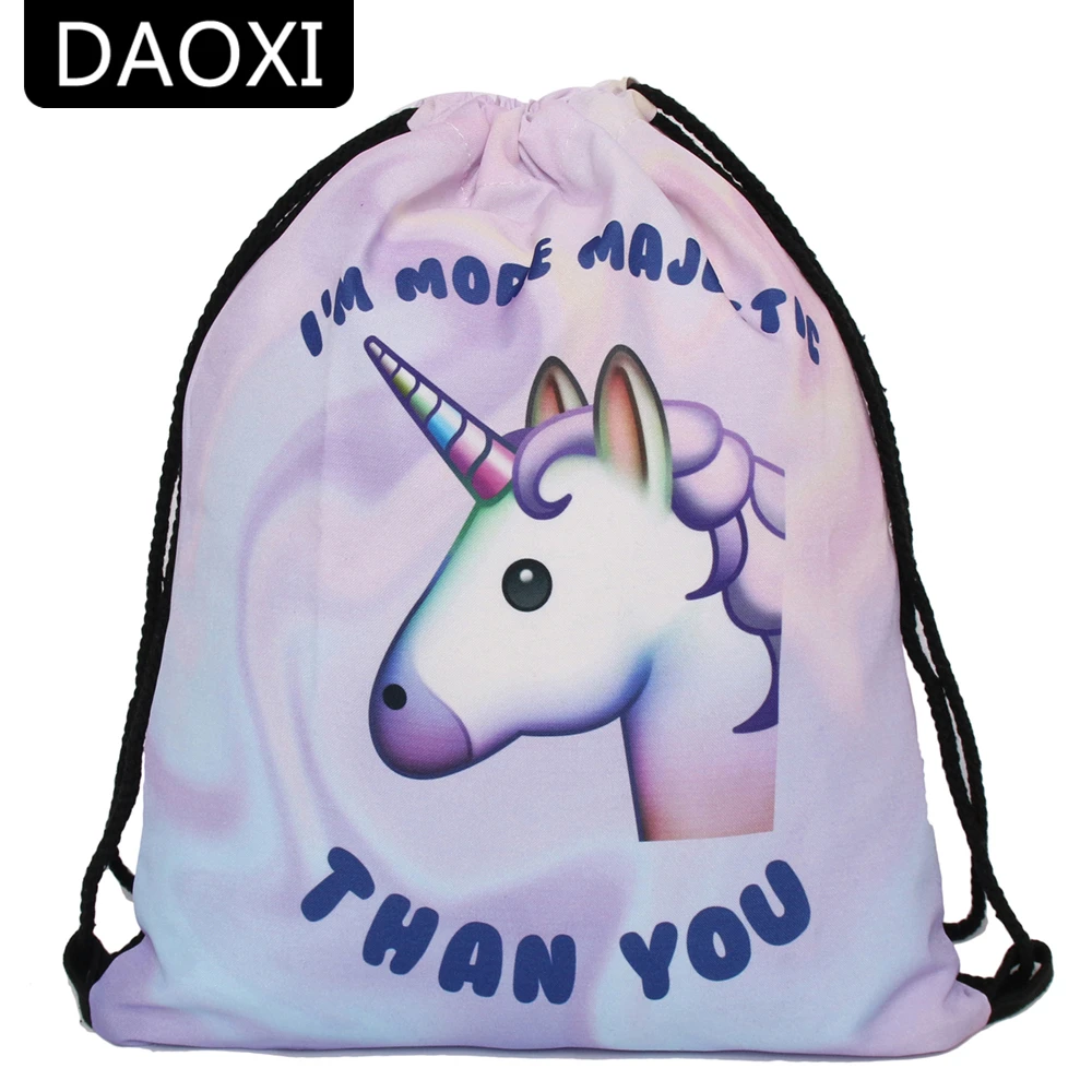 

DAOXI Women Fashion 3D Printing Emoji Drawstring Bag for Unisex Travel School Backpacks