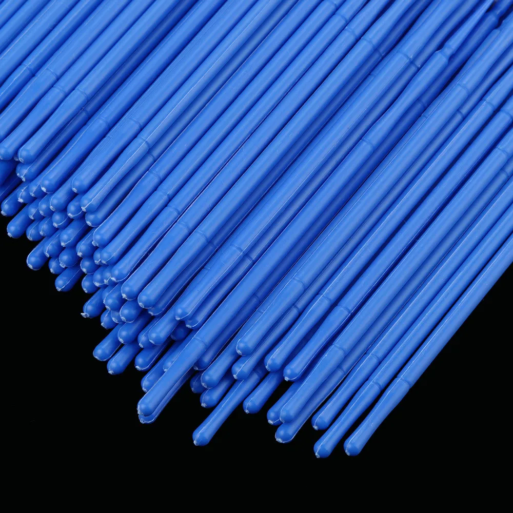 100 шт./пакет прочный Micro одноразовые для наращивания ресниц кисти индивидуальные Аппликаторы тушь для ресниц удаление инструмент тампоны# H - Цвет: Blue