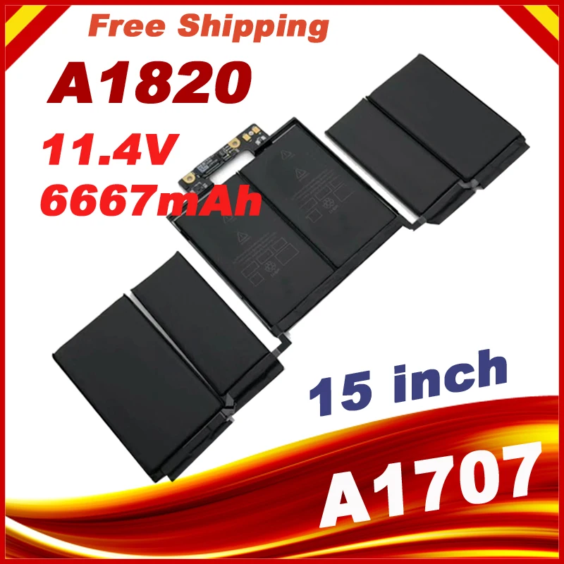 Новый аккумулятор A1820 для ноутбука APPLE MACBOOK PRO 15 дюймов A1707 2016 2017 YEAER|Аккумуляторы