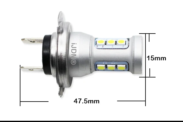 Ijdmt авто высокого Мощность H7 светодиодный 12SMD 12V для hyundai Genesis Соната Veloster Акцент на Дальний Габаритные огни, 6000K красный