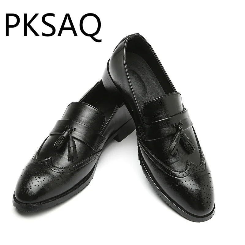 

Big Wharf Point Leather Shoes Fashion Brogue Liusu Men's Shoes Dress Shoes